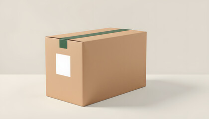 Cardboard Box on Light Background