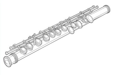 Obraz premium Artistic representation of a flute in one line. 