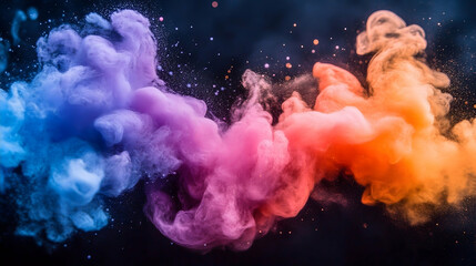 Abstract swirls of vibrant, colorful smoke