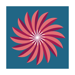 Abstract floral design on teal background featuring geometric vector art and modern aesthetics