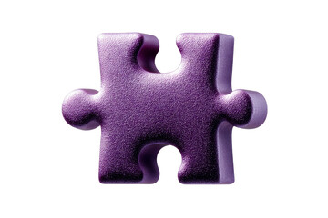 Obraz premium Colorful purple puzzle piece on transparent background