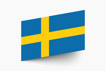 Flag of Sweden. Sweden flag official colors tilted icon digital vector illustration design.