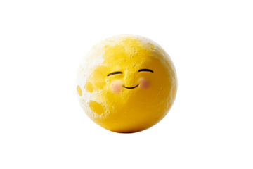 Playful smiling moon on a transparent background