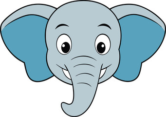 elephant head clipart vector on transparent