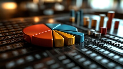 Colorful pie chart on a control panel