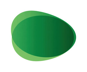 Green abstract design with overlapping shapes for creative projects on a transparent background, cut out