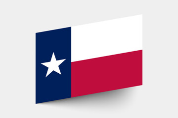 Obraz premium Flag of Texas. Texas flag official colors tilted icon digital vector illustration design.