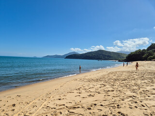 beautiful orange sand beach on an amazing sunny day
