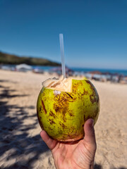 coconut water on the beach