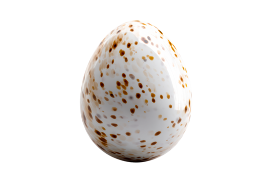 Unique speckled egg with a clean transparent background