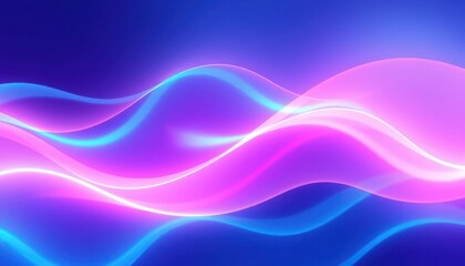 Abstract neon light waves flowing with dynamic fluidity and vibrancy