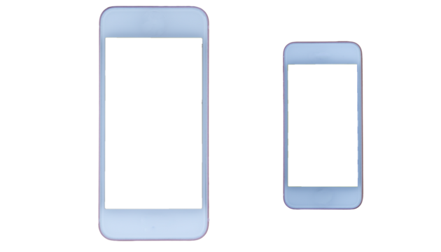 smartphone with blank screen isolated on white background