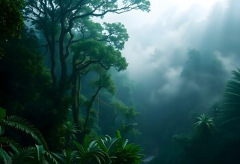 Fototapeta premium morning mist in the forest