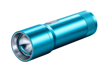 Bright blue flashlight with a sleek design for outdoor activities