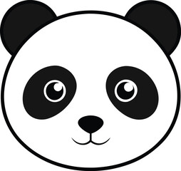 Fototapeta premium panda head clipart vector on transparent