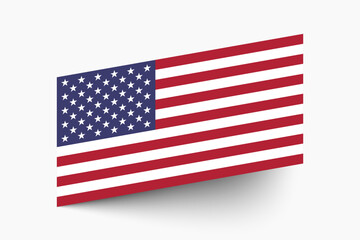 Flag of United States of America. America flag official colors tilted icon digital vector illustration design.
