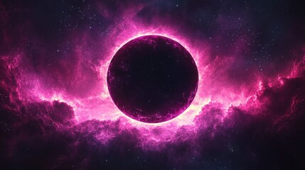 Cosmic nebula surrounds dark planet