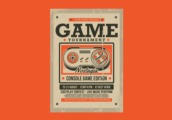 Retro Game Tournament Flyer