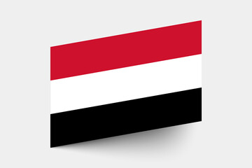 Flag of Yemen. Yemen flag official colors tilted icon digital vector illustration design.