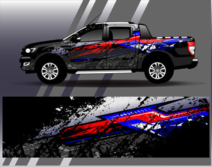 Car wrap design vector. Graphic abstract stripe racing background designs for vehicle, rally, race, adventure and car racing livery