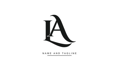 AL, LA, A, L Abstract Letters Logo Monogram