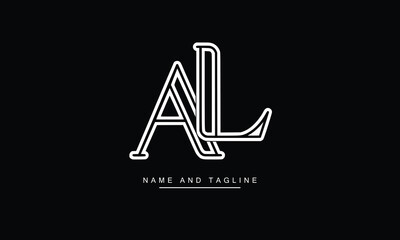 AL, LA, A, L Abstract Letters Logo Monogram