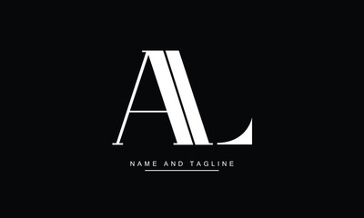 AL, LA, A, L Abstract Letters Logo Monogram