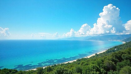 Stunning panoramic view of a cloudless azure sky, vibrant and serene, perfect for travel, nature, and serenity themes , travel, optimism