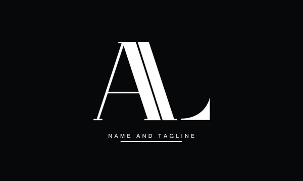 AL, LA, A, L Abstract Letters Logo Monogram