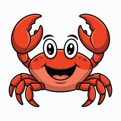 Happy Cartoon Crab Illustration for Kids