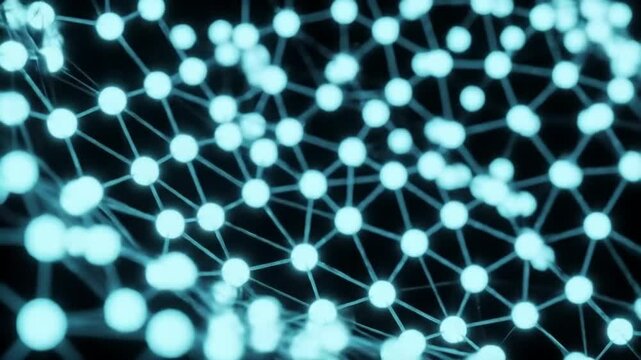 Abstract Network Connections Glowing Nodes and Intertwined Lines