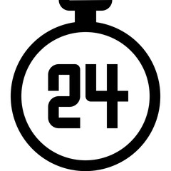 Clock Icon - Simple Flat Icon Outlined 