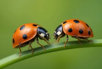 Fototapeta premium Ladybug on Green Leaf