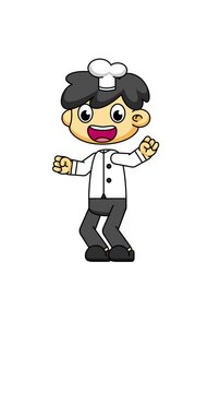 Chibi Chef Dancing Animation, Happy Loop Motion on Greenscreen 