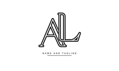 AL, LA, A, L Abstract Letters Logo Monogram