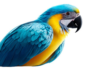 Fototapeta premium Colorful parrot perched against a transparent background