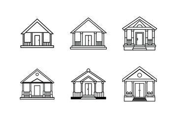 front porch icon line art vector illustration
