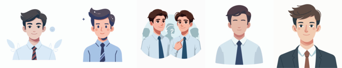 vector of a young man wearing a tie