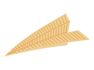 Cute vector paper plane isolated illustration in soft pastel colors. Minimal school or office themed element for kids, educational designs, and creative stationery projects.