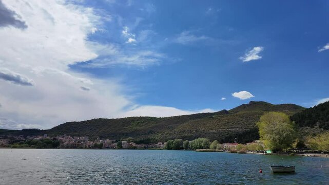 Lake Orestiada Kastoria Greece nature freshwater in summer landscape