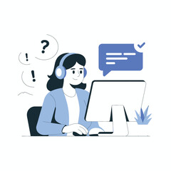 Customer Service Representative Answering Questions Online