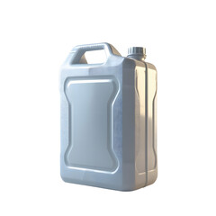 Blank disposable plastic jerry can isolated on transparent background