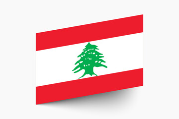 Flag of Lebanon. Lebanon flag official colors tilted icon digital vector illustration design.