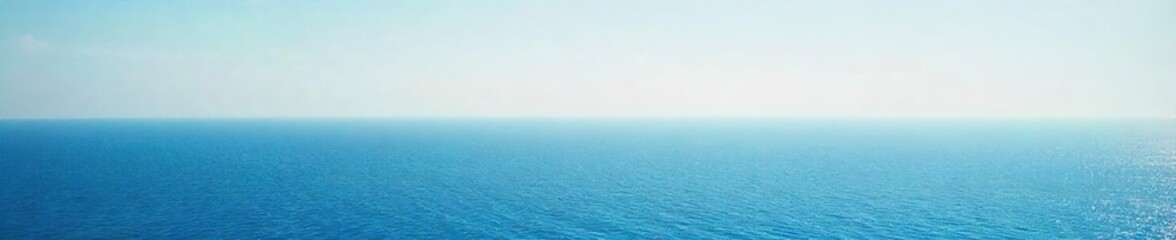Obraz premium Vast, tranquil ocean stretching to the hazy horizon, a serene seascape under a clear sky Perfect for travel, nature, and serenity themes , tranquil, calm