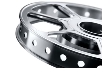 Film reel with modern design on a transparent background