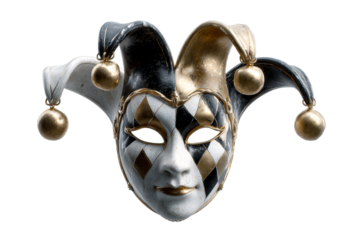 Elegant jester mask with intricate designs and decorative elements