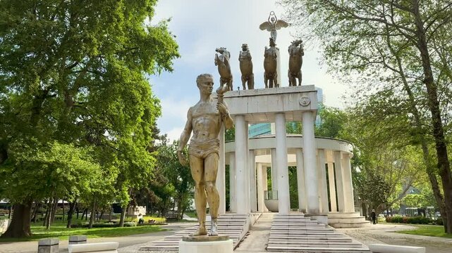 Skopje, North Macedonia - Fallen Heroes Monument in Women Warrior Park