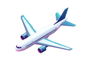 Isometric airplane illustration isolated on transparent background
