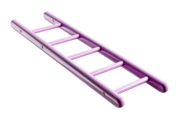 Vibrant purple ladder on transparent background for various uses