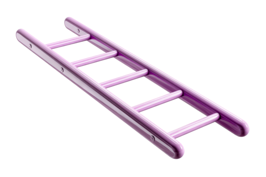 Vibrant purple ladder on transparent background for various uses - Powered by Adobe